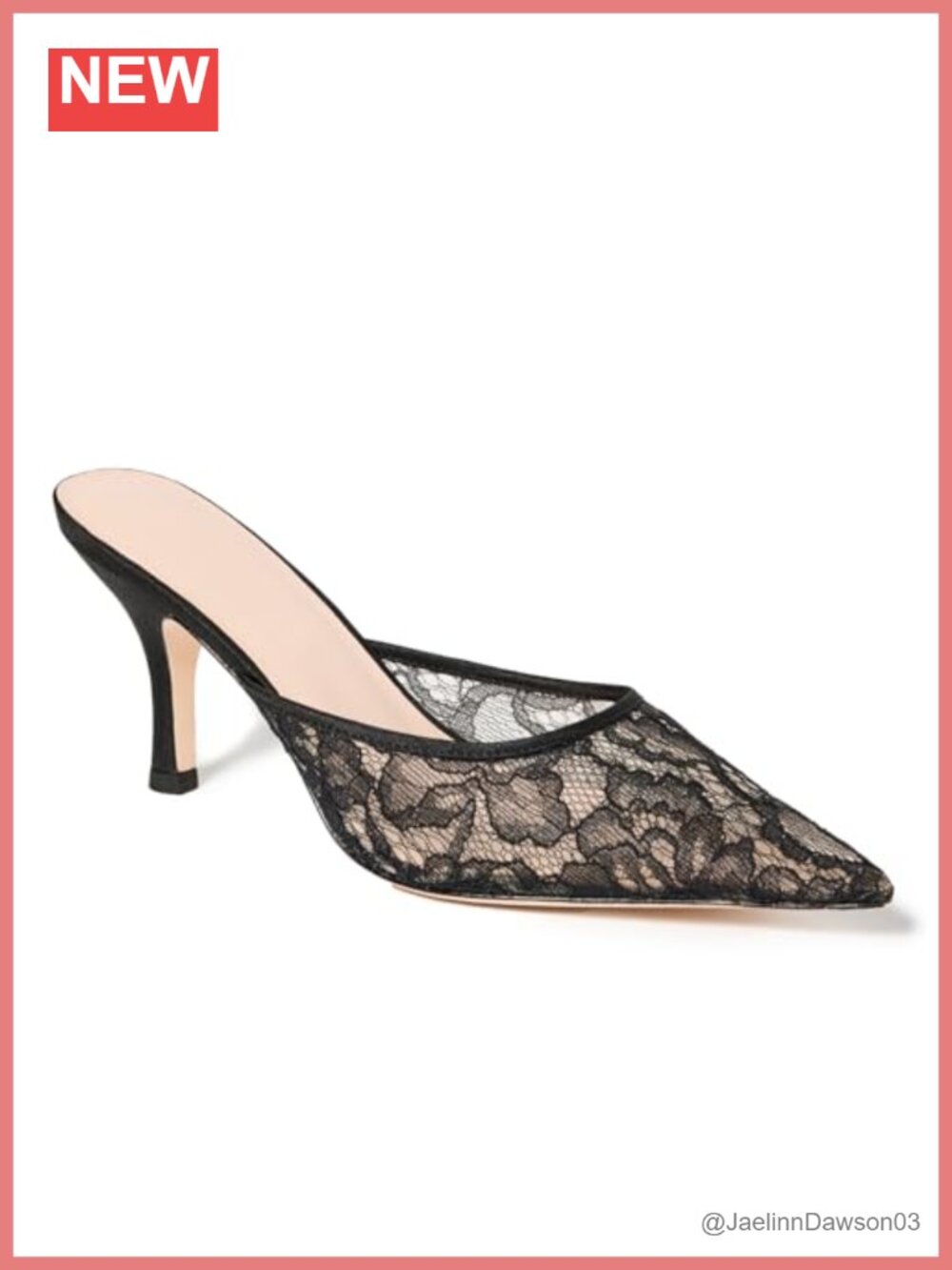 Women's Mesh Kitten Heel Mules Closed Toe Pointed Stiletto Low Heels Dress Pumps